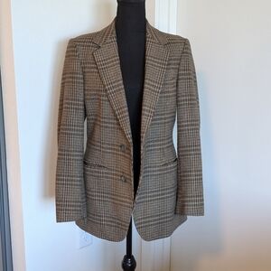 Vintage Classic Brown Checkered Blazer